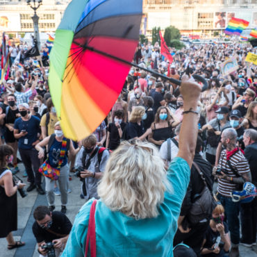 272279_Solidarity protest with detained LGBT activists and against homophobia in Warsaw